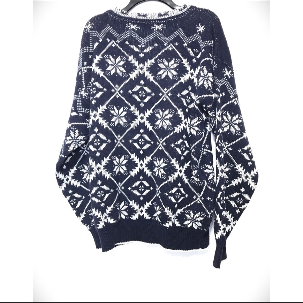 Mens John Weitz Crewneck Snowflake Sweater SZ M